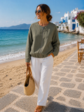 JC SOPHIE Bomberjacke Olivgrün – edler Oversize-Look aus Baumwolle